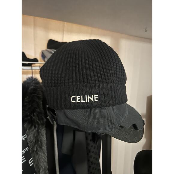 Celine Embroidered Laine Wool Knit Beanie - Picture 2 of 7